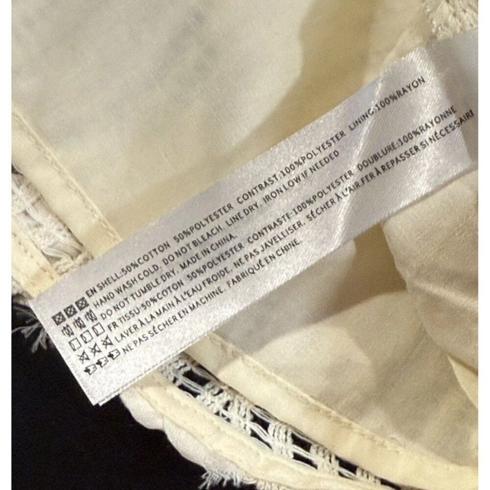 NWT En Saison Reese Floral Appliqué Crochet Ivory Maxi Dress Womens Large - Picture 11 of 14